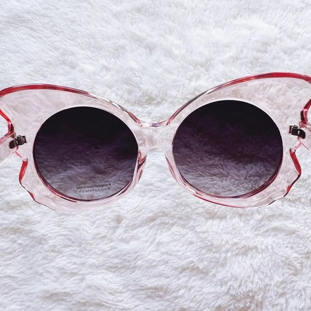 Eliza Light Pink Butterfly-shaped Sunglasses
